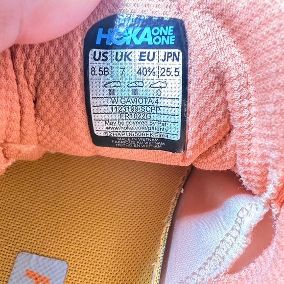 Hoka Gaviota 4 Women's Everyday Running Shoes Shell Coral / Peach Parfait 8.5 - Picture 9 of 12